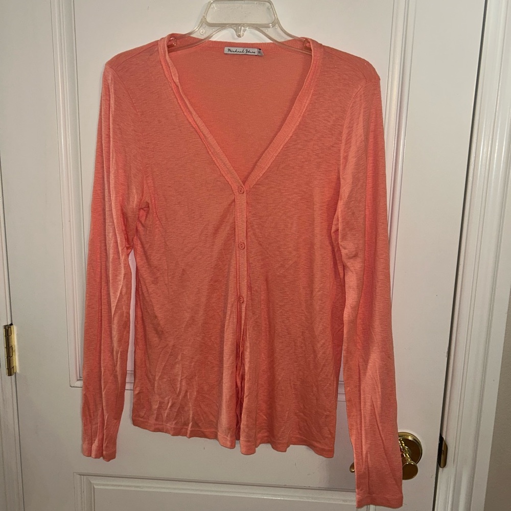 Michael Stars Peachy Orange Cardigan. One Size.